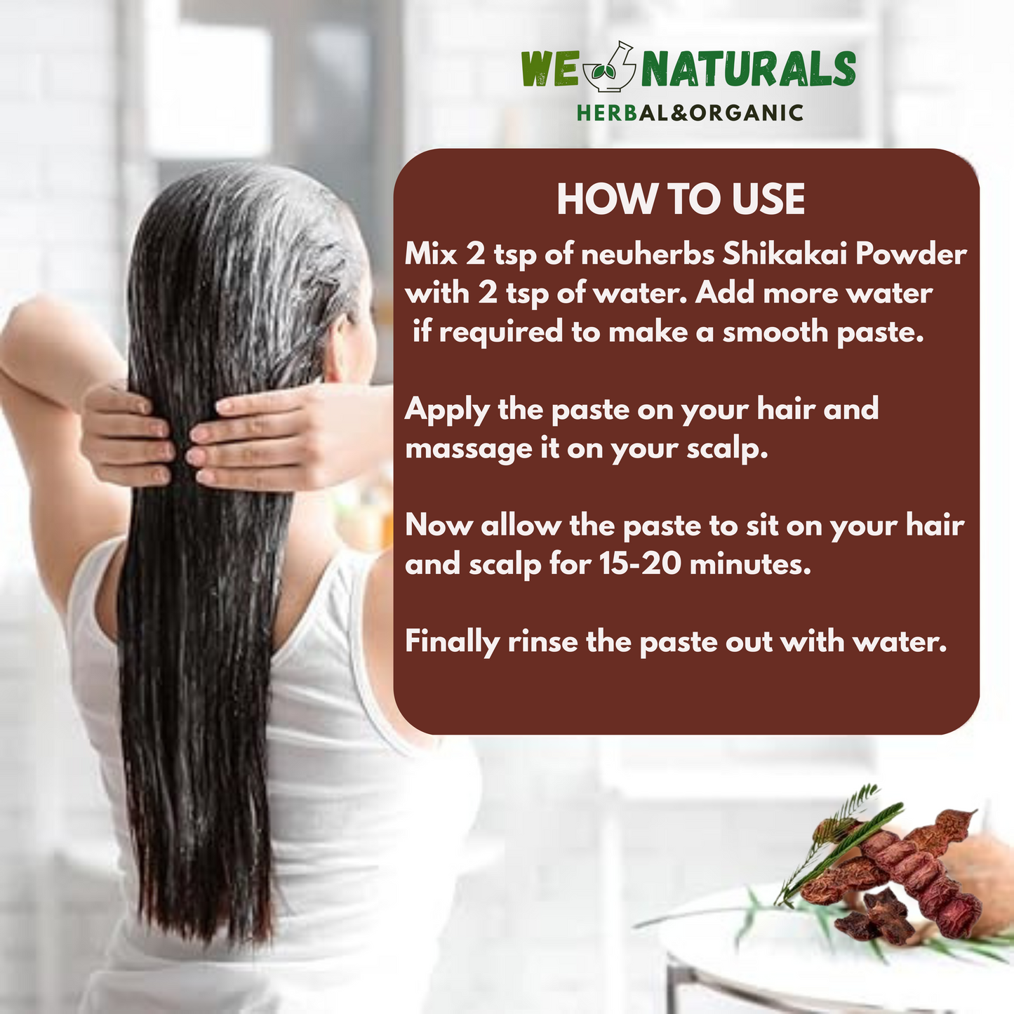 Herbal Shikakai Powder – Gentle Shampoo for Shiny, Healthy Hair