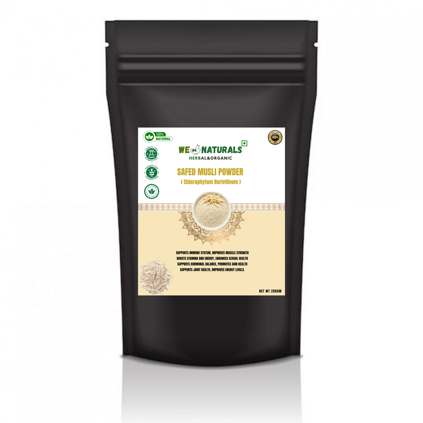 Safed Musli Herbal Powder – Energy, Vitality, & Wellness Supplement