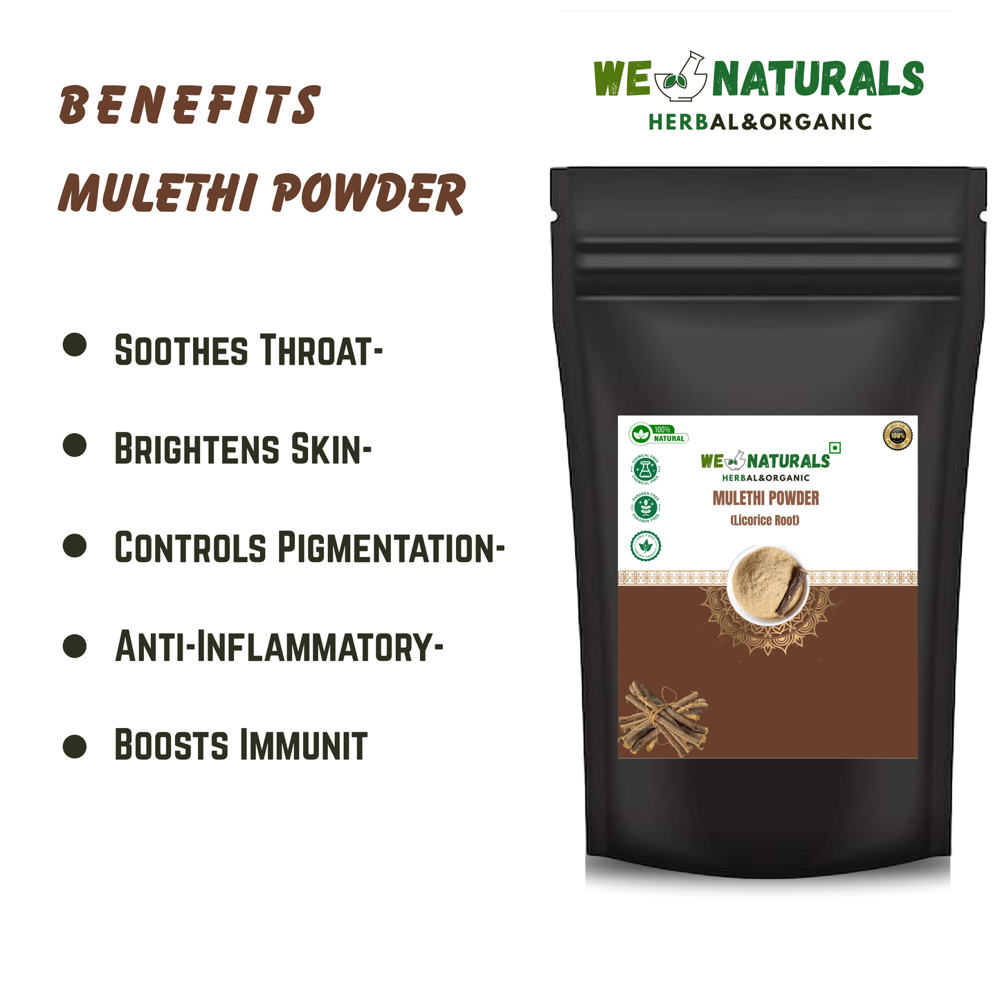 Pure Mulethi Powder – Herbal Cough Relief & Glowing Skin