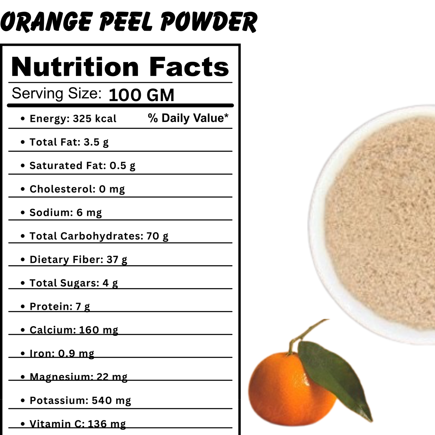 Orange Peel Herbal Powder – Brightening Skin & Cleansing Face Pack