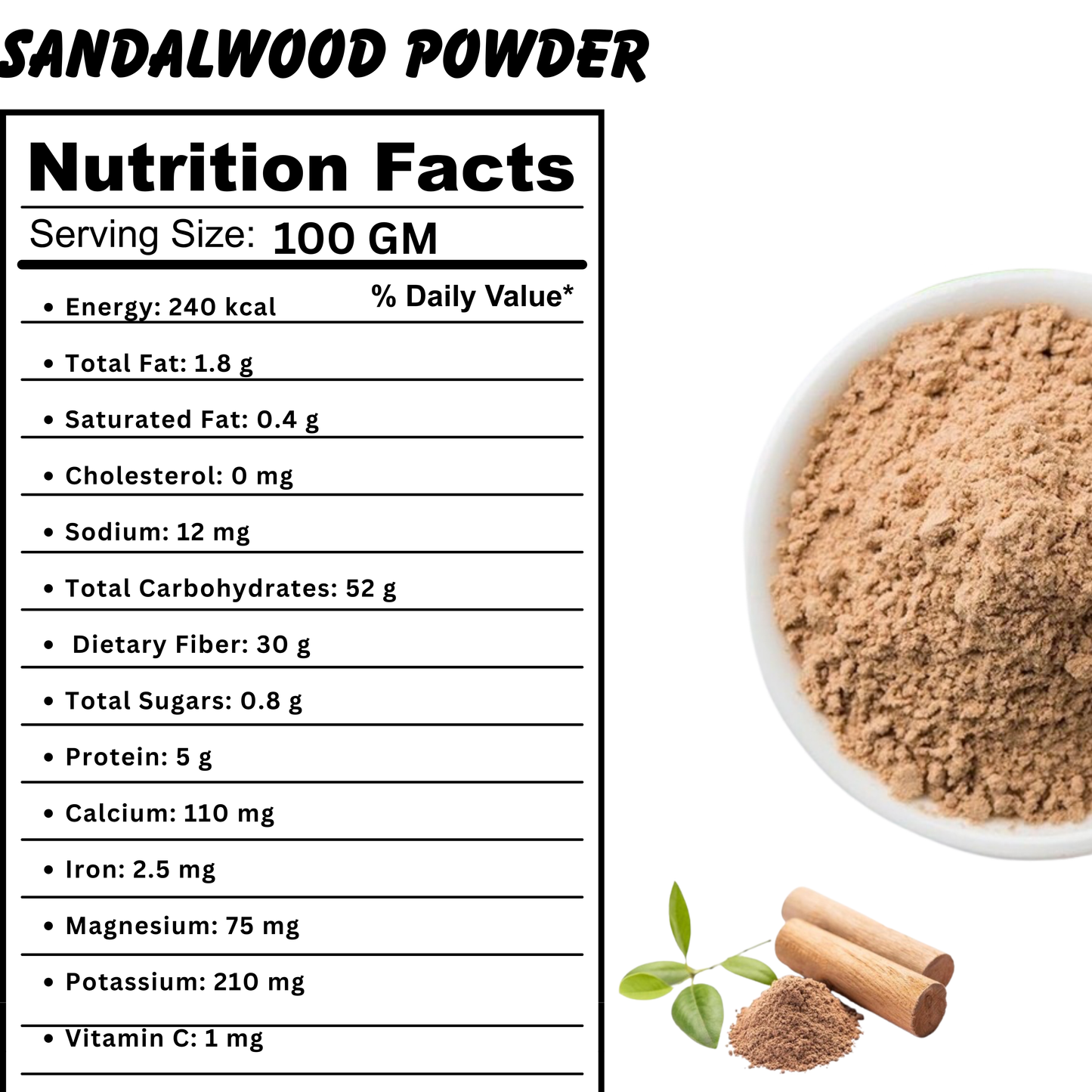 Sandalwood Face Pack Powder – For Clear, Bright & Soft Skin