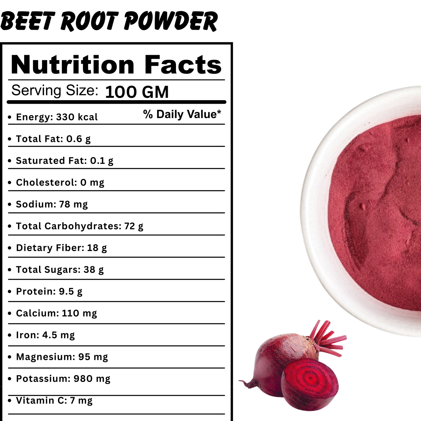 Herbal Beetroot Powder – Natural Skin Glow & Health Drink Mix