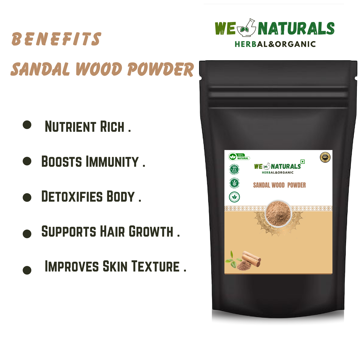Sandalwood Face Pack Powder – For Clear, Bright & Soft Skin