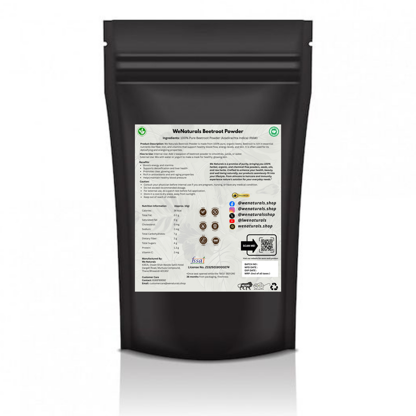 Herbal Beetroot Powder – Natural Skin Glow & Health Drink Mix