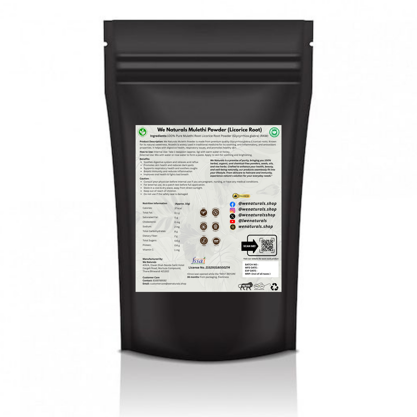 Pure Mulethi Powder – Herbal Cough Relief & Glowing Skin