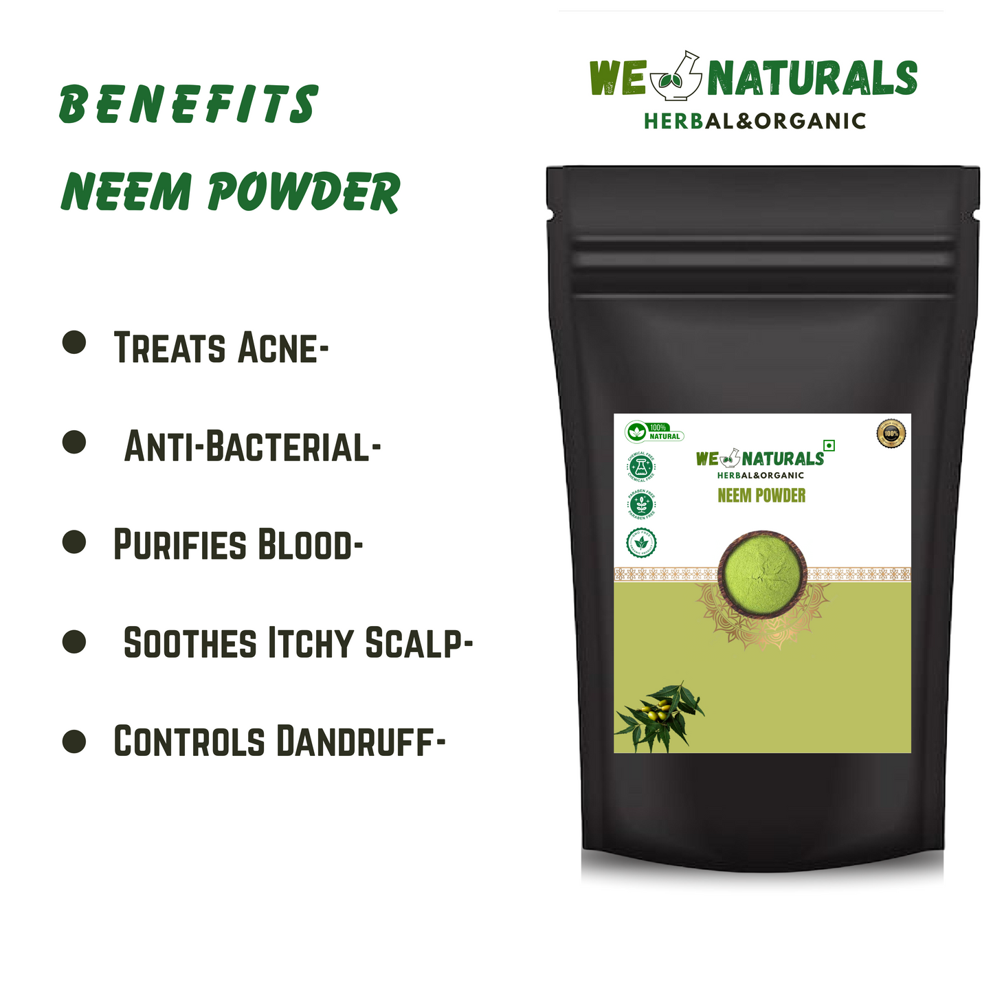 100% Natural Neem Leaf Powder – Detox, Acne & Hair Care